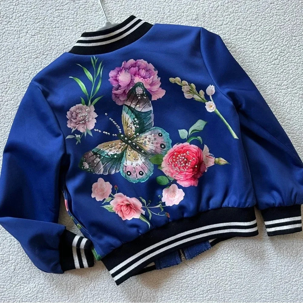 Hannah Banana size 4 butterfly bomber jacket - Picture 2 of 5